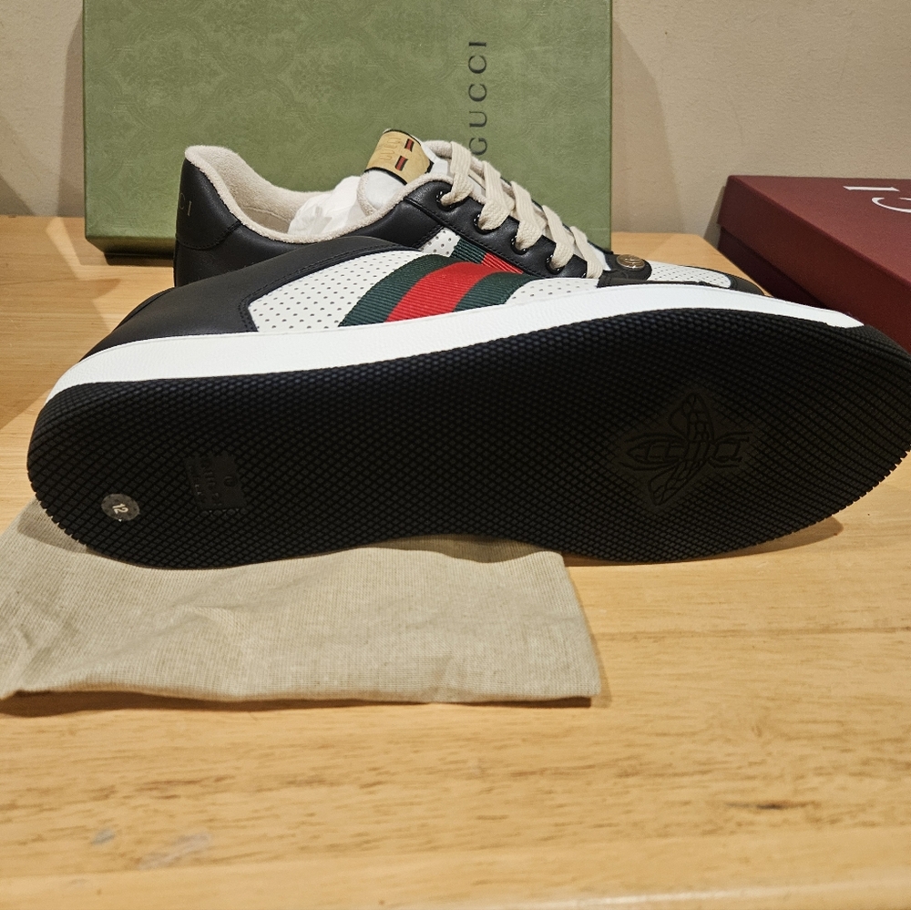 Gucci Men's Screener Signature Web Low top Sneakers - Authentic  and Brand New - Picture 8 of 11